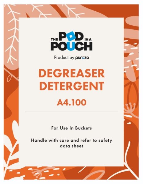 Pod in a Pouch Floor Degreaser Label For Bucket